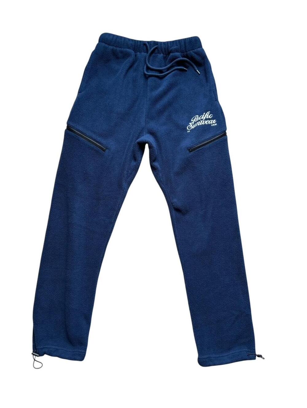 Pacsun Pacific Sunwear Logo Sherpa Sweatpants Unisex Size S Navy Streetwear Gym